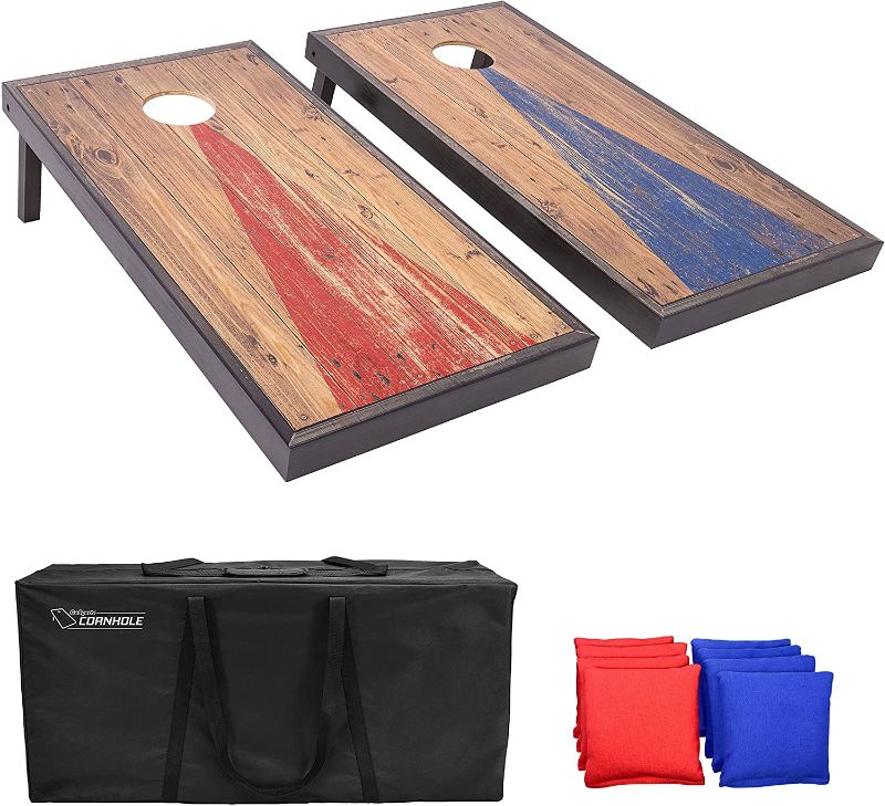 Photo 1 of GoSports Regulation Size Solid Wood Cornhole Set