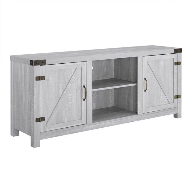 Photo 1 of 58" Barndoor Farmhouse TV Stand - Stone Gray
