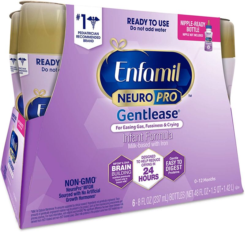 Photo 1 of Enfamil NeuroPro Gentlease Ready-to-Use Baby Formula, Brain and Immune Support with DHA, Clinically Proven to Reduce Fussiness, Crying, Gas & Spit-Up in 24 Hours, Non-GMO, 8 Fl Oz Bottles (6 Count)
BEST BY MAY - 1 - 21 