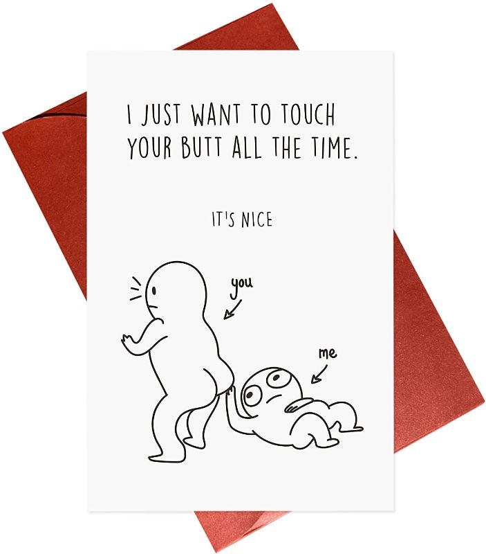 Photo 1 of 11 pack - Cute Anniversary Card,Romantic Card,Funny Touch My Butt Love Cards,Naughty Card for Her BF GF
