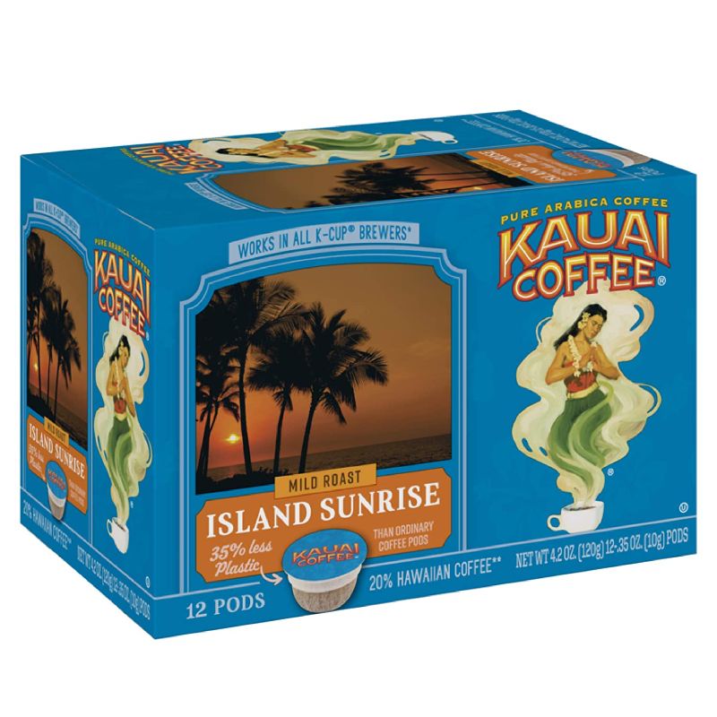 Photo 1 of 2 pack - Kauai Coffee Single-serve Pods, Island Sunrise Mild Roast – 100% Premium Arabica Coffee from Hawaii’s Largest Coffee Grower, Compatible with Keurig K-Cup Brewers - 12 Count (Pack of 1)
BEST BY 10 - 13 - 22 