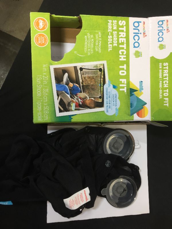 Photo 1 of Munchkin Brica Stretch to Fit Car Window Sun Shade, Helps Block Uva/Uvb Rays, Black Grey 27 in
