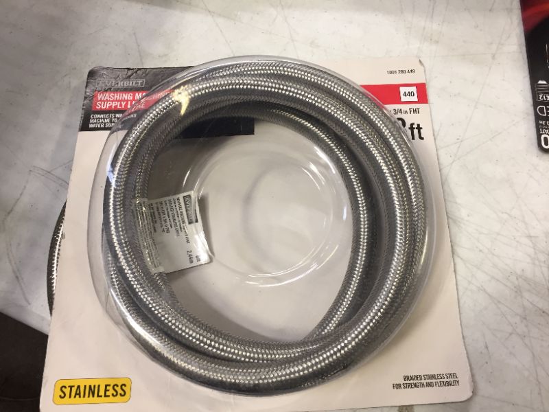 Photo 2 of 3/4 in. x 3/4 in. x 96 in. Stainless Steel Washing Machine Hose