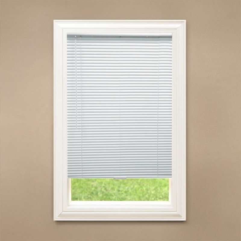 Photo 1 of Hampton Bay White Cordless 1 in. Room Darkening Vinyl Blind- 16 in. W x 72 in. L
