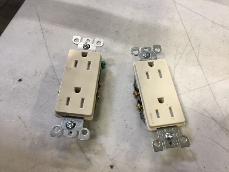 Photo 2 of 2 pack Leviton S04-T5325-00T Decora Tamper-Resistant Receptacle
