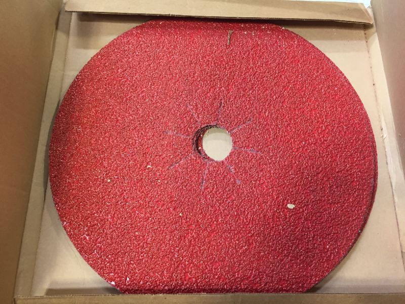 Photo 2 of 16 in. x 2 in. 12-Grit Sanding Disc 5 pack 
