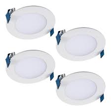 Photo 1 of HLB 4 in. Color Selectable New Construction or Remodel Canless Recessed Integrated LED Kit (4-Pack)
