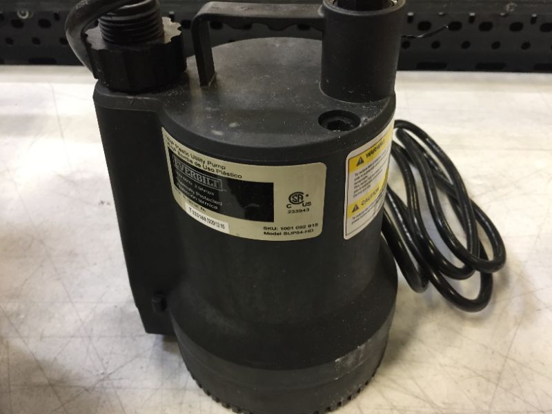 Photo 2 of 1/6 HP Plastic Submersible Utility Pump
