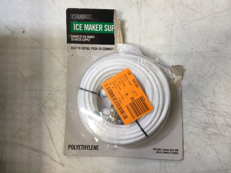 Photo 2 of 1/4 in. x 25 ft. Push-to-Connect Brass Poly Ice Maker Kit Includes Saddle Valve and Fittings
