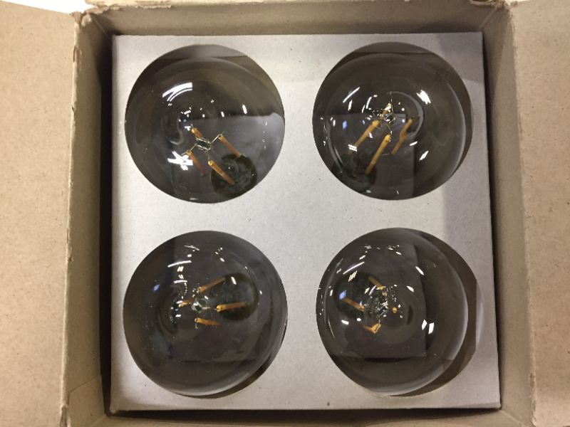 Photo 2 of 60W Equivalent ST19 Dimmable Straight Filament Amber Glass Vintage Edison LED Light Bulb, Warm White (4-Pack)
