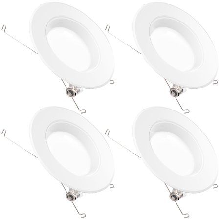 Photo 1 of Sunco Lighting 4 Pack 5 / 6 Inch Baffle Recessed Retrofit Kit LED Light Fixture
