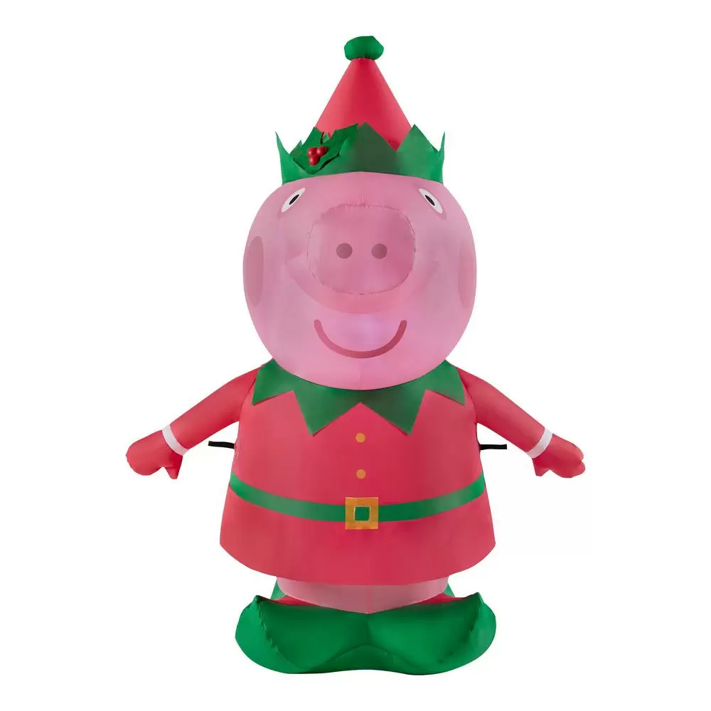 Photo 1 of 3.5 ft Pre-Lit LED Airblown Peppa Pig Christmas Inflatable
