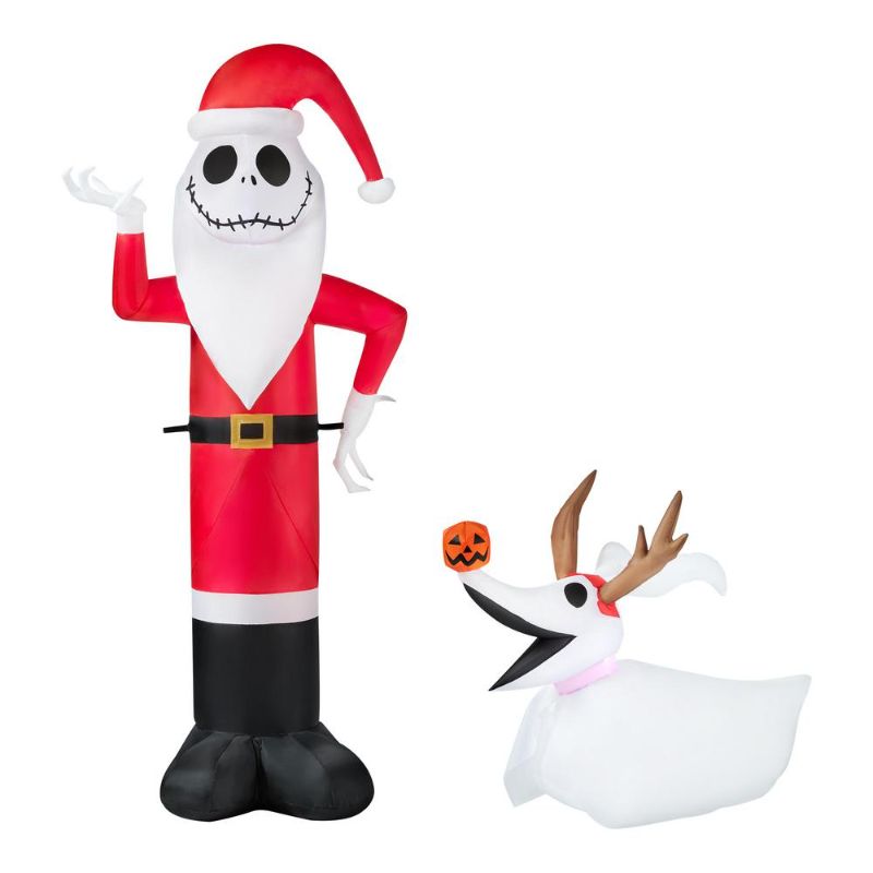 Photo 1 of 4.5 ft. Airblown-Jack and Zero-Value Pack Disney Christmas Inflatable
