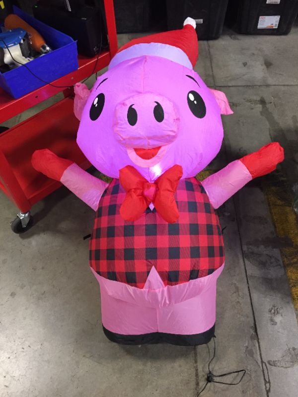 Photo 1 of 3.5 ft Pre-Lit LED Airblown Pig Christmas Inflatable
