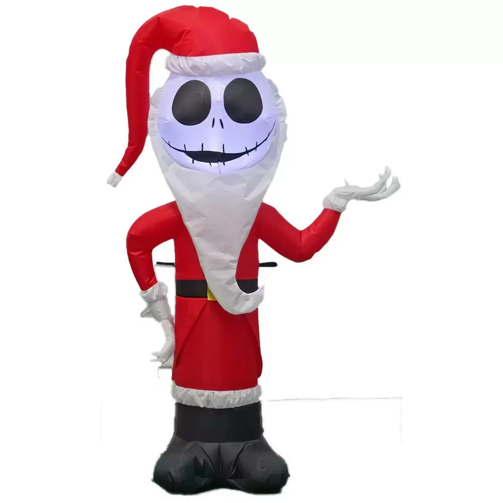 Photo 1 of 4 ft Pre-Lit LED Airblown Disney Jack Skellington as Santa Christmas Inflatable
