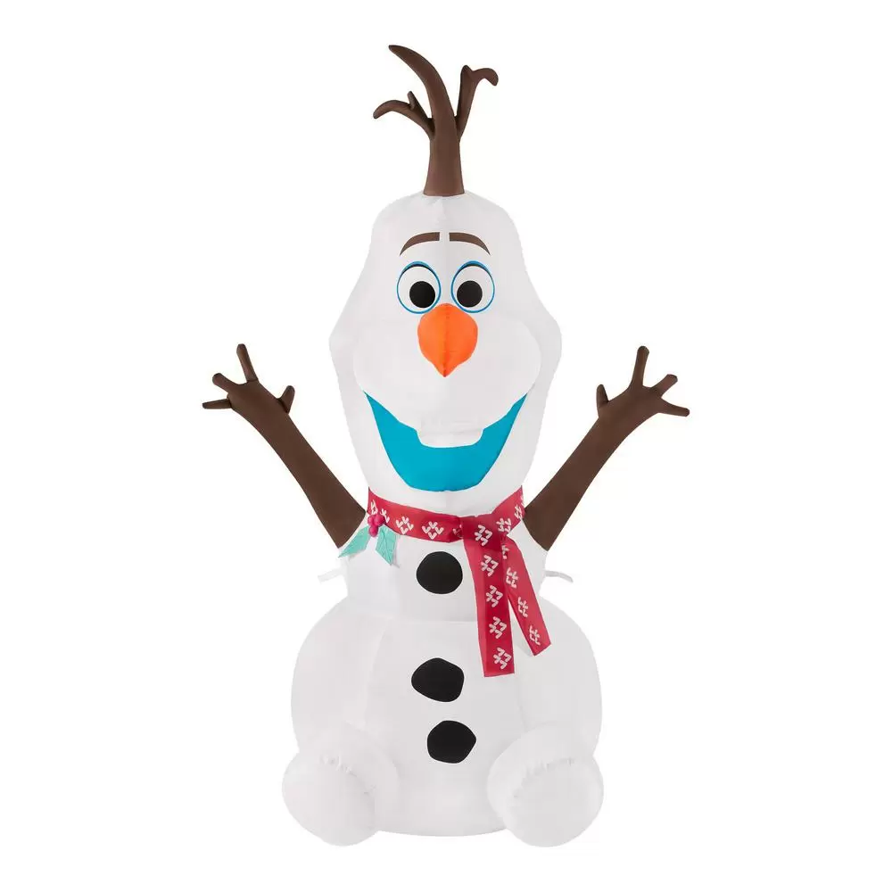 Photo 1 of 4 ft Pre-Lit LED Disney Airblown Olaf with Red Scarf Christmas Inflatable
