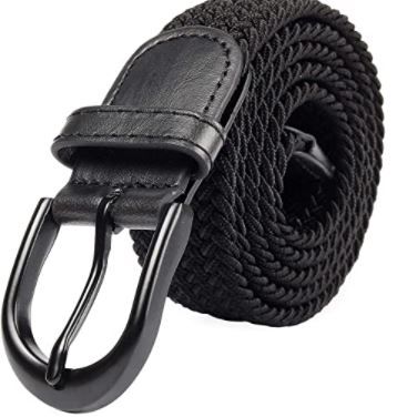 Photo 1 of Mile High Life | Braided Stretch Elastic Belts | Pin Oval Solid Black Belt Buckle | PU Loop End Tip Men/Women/Junior
Size: 44-46" XXL