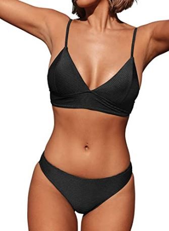 Photo 1 of CUPSHE Women's Bikini Triangle Sexy Solid Two Piece Bathing Suit
Size: S