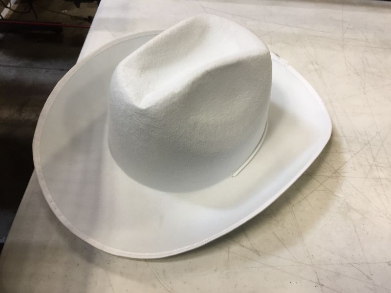 Photo 2 of White Cowboy Hat for Kids Felt Cowboy Hat with Neck Draw String, Fits for Children for Dress-Up Parties, Play Costume and Party's
