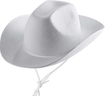 Photo 1 of White Cowboy Hat for Kids Felt Cowboy Hat with Neck Draw String, Fits for Children for Dress-Up Parties, Play Costume and Party's
