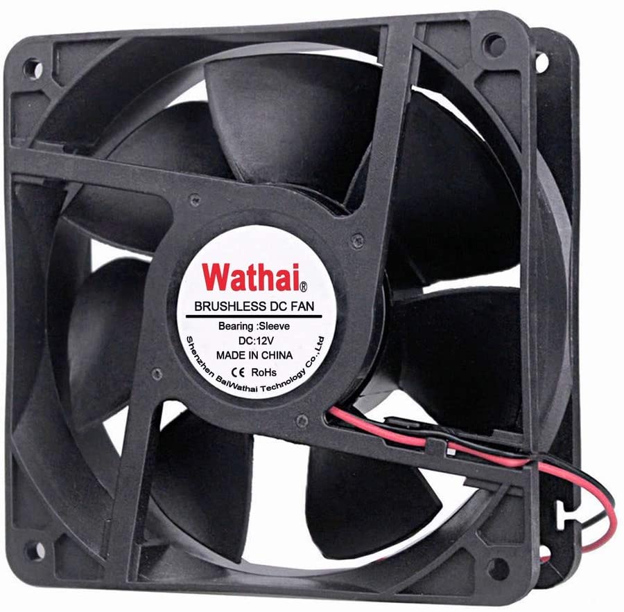 Photo 1 of 3x Wathai 2Pin 120mm x 38mm 12V DC Brushless Cooling Fan High Airflow Cooler Fan
