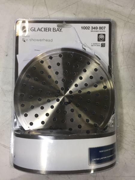 Photo 2 of Glacier Bay 8 Inch Fixed Rain Shower Head Round Brushed Nickel (1.8 GPM)
