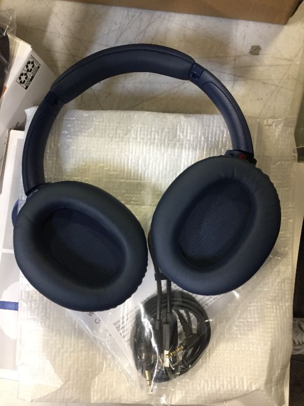 Photo 2 of Sony Noise Cancelling Headphones WHCH710N: Wireless Bluetooth Over the Ear Headset with Mic for Phone-Call, Blue (Amazon Exclusive)
