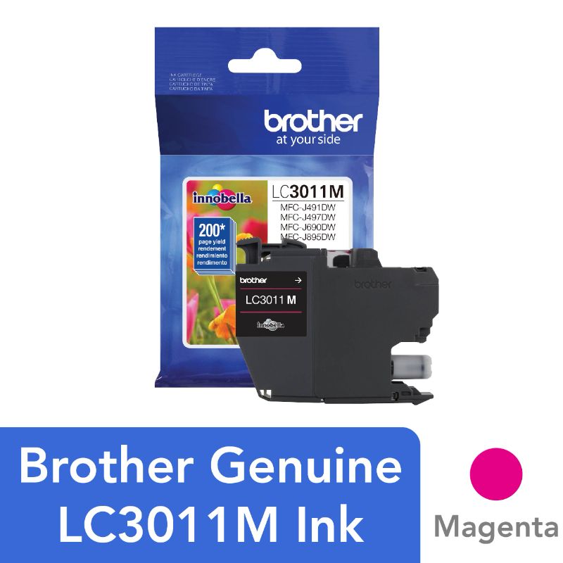 Photo 1 of Brother LC3011M Magenta Standard Yield Ink Cartridge
