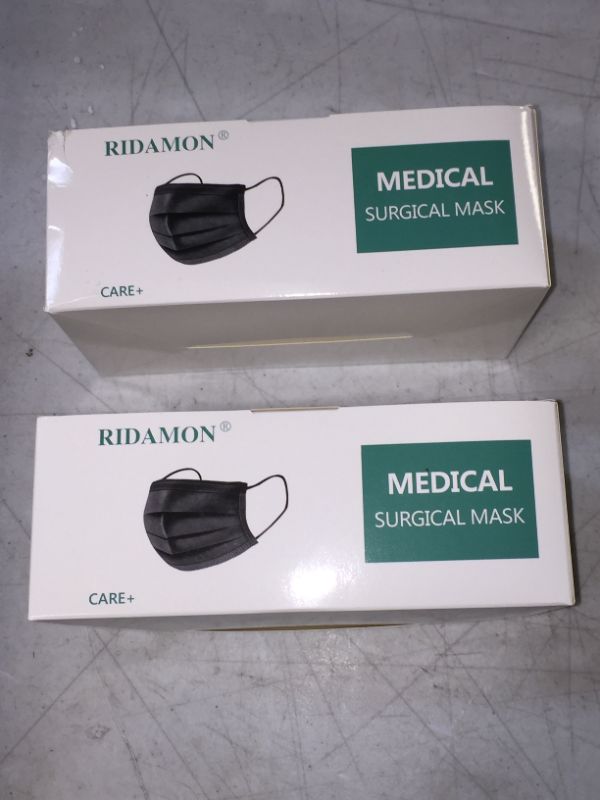 Photo 1 of 2 PACKS Black Disposable Face Masks(50 Pack) Medical Grade Face Masks for Women Men, Breathable Disposable Face Mask for Home (Black)
