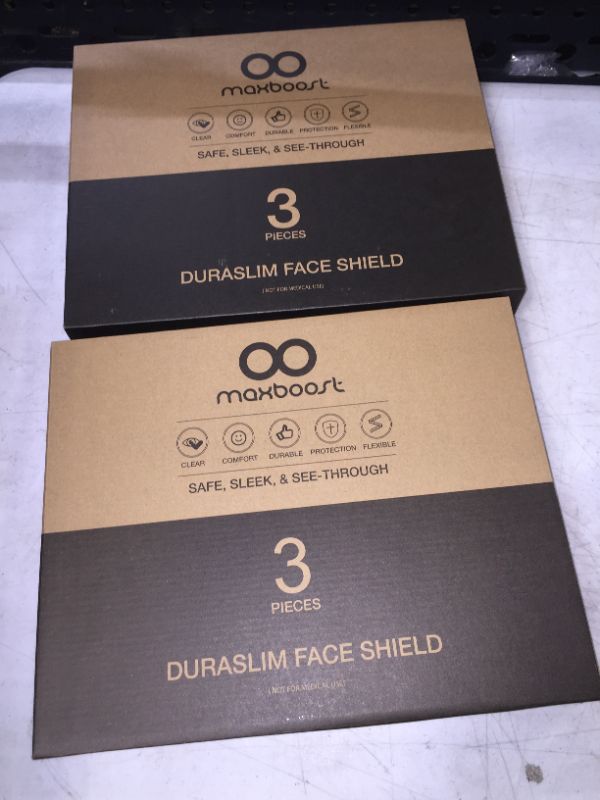 Photo 2 of 2 pack Maxboost Protective Face Shield - 3 Pack Adult Size, DuraSlim Series
