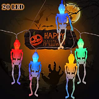 Photo 1 of AODINI Halloween String Lights, 13Ft 20LEDs Skeleton Halloween Lights for Halloween Decor - 2 Lighting Modes Battery-Powered,