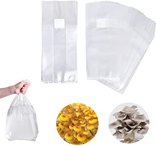 Photo 1 of Alltripal 25PCS Mushroom Grow Bags Mushroom Spawn Bags Extra Thick Polypropylene Material Large Size 5"(Gusset) x 20" (Long) x 8”(Wide)