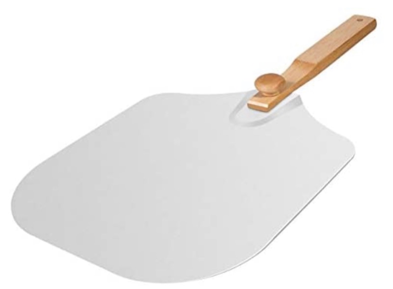 Photo 1 of Aluminum Metal Pizza Peel with Foldable Wood Handle, 12 Inch x 14 Inch Pizza Paddle, Easy Storage Pizza Spatula Pizza Turning Tool, Gourmet Luxury and Great Helper for Homemade Pizza and Bread