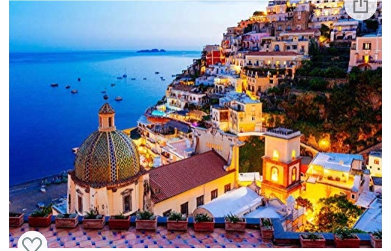 Photo 1 of Jigsaw Puzzle 1000 Piece - Dreamy Positano - Signature Collection Twilight Sea Sight Large Puzzle Game Artwork for Adults Teens