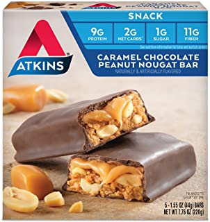 Photo 1 of Atkins Snack Bar, Caramel Chocolate Peanut Nougat, 5 Bars
exp: 11/26/21