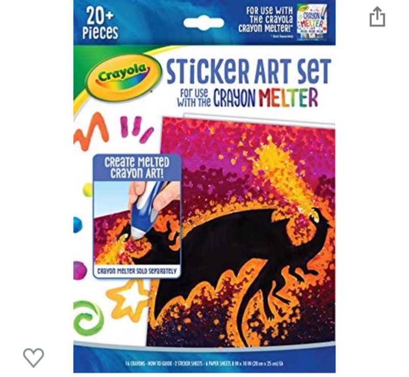 Photo 1 of Crayola Silhouette Art Sticker Kit, Crayon Melter Expansion, Gift for Kids, 8, 9, 10, 11