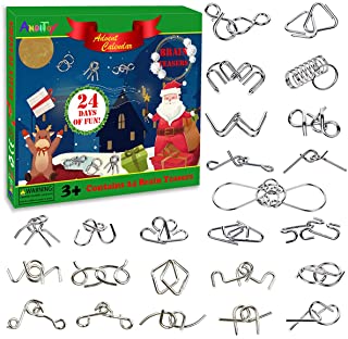 Photo 1 of Anditoy Advent Calendar 2021 with 24 PCS Brain Teaser Metal Wire Puzzle Toys Gift Box for Kids Boys Girls 24 Days Christmas Countdown