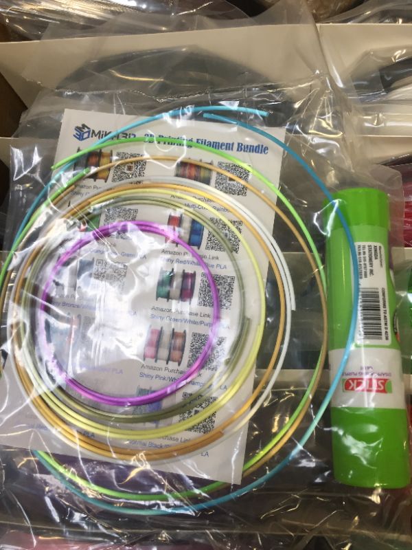 Photo 4 of 1.75mm 3D Printer Normal PLA Filament 12 Bundle, Most Popular Colors Pack, 1.75mm 500g per Spool, 12 Spools Pack, Total 6kgs Material with One Bottle of 3D Printer Stick Tool Mika3D----- NEW ONLY OPENED FOR PHOTO 