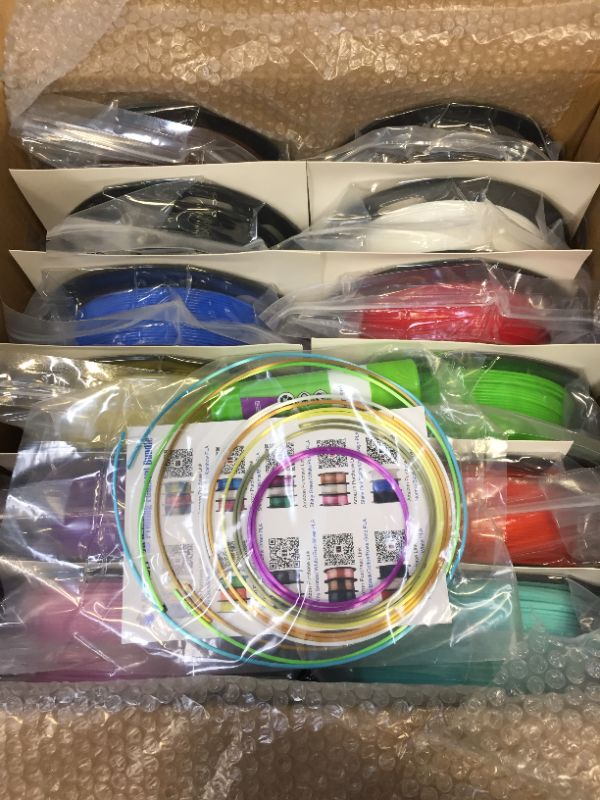 Photo 2 of 1.75mm 3D Printer Normal PLA Filament 12 Bundle, Most Popular Colors Pack, 1.75mm 500g per Spool, 12 Spools Pack, Total 6kgs Material with One Bottle of 3D Printer Stick Tool Mika3D----- NEW ONLY OPENED FOR PHOTO 