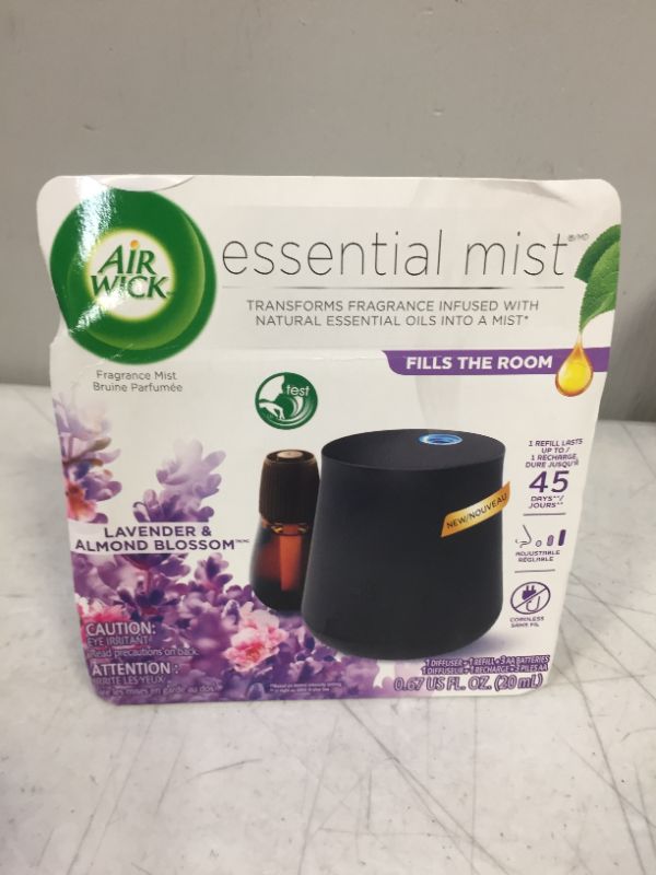 Photo 3 of Air Wick Essential Mist, Essential Oil Diffuser, Diffuser + 1 Refill, Lavender and Almond Blossom, Air Freshener, 2 Piece Set 
