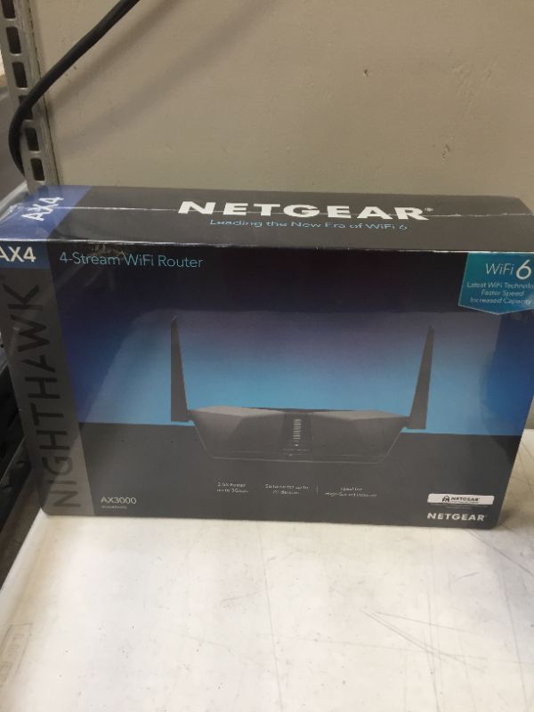 Photo 2 of ****FACTORY SEALED**** NETGEAR Nighthawk 4-Stream AX4 Wi-fi 6 Router (RAX40) – AX3000 Wireless Speed (Up to 3 Gbps) | 1,500 Sq Ft Coverage
