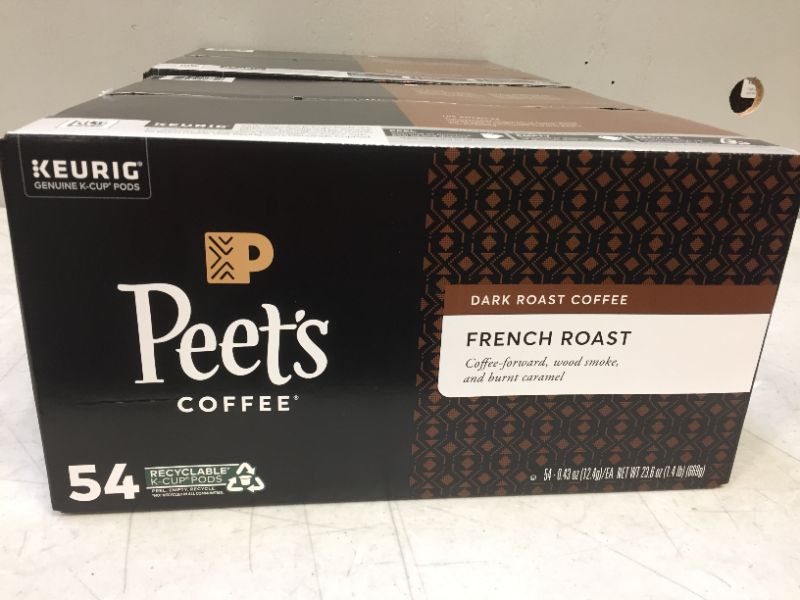 Photo 1 of ** EXP 11/26/2021*** Peet's Coffee French Roast, Dark Roast, 54 Count Single Serve K-Cup Coffee Pods for Keurig Coffee Maker -- 2 PACK 