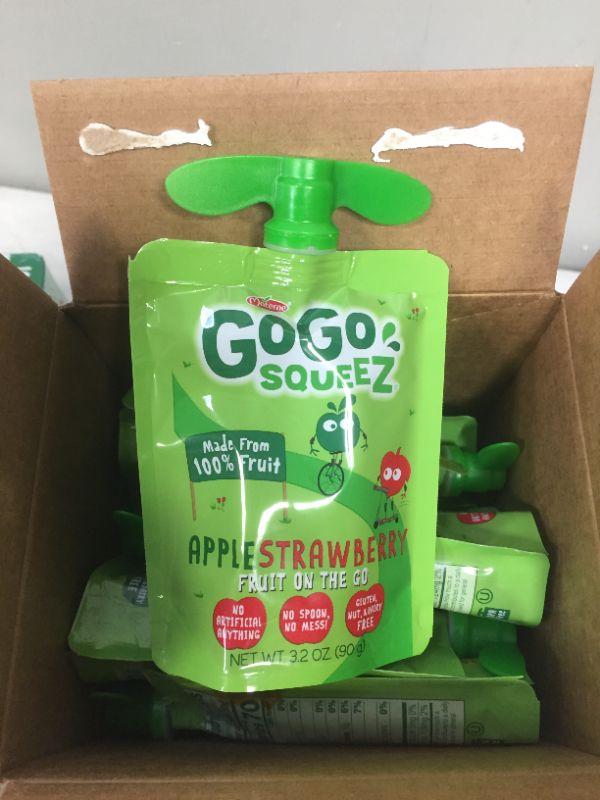Photo 3 of ***exp 12/09/2021***GoGo squeeZ Fruit on the Go Variety Pack, Apple Apple, Apple Banana, & Apple Strawberry, 3.2 oz. (20 Pouches) - Tasty Kids Applesauce Snacks - Gluten Free Snacks for Kids - Nut & Dairy Free - Vegan Snacks ---- 3 packs 