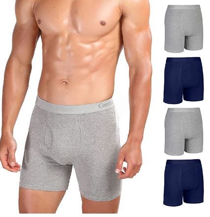 Photo 1 of Comfneat Men's 5 or 7-Pack Boxer Briefs Cotton Spandex Tagless Comfy Underwear Soft Stretchy
Size: M