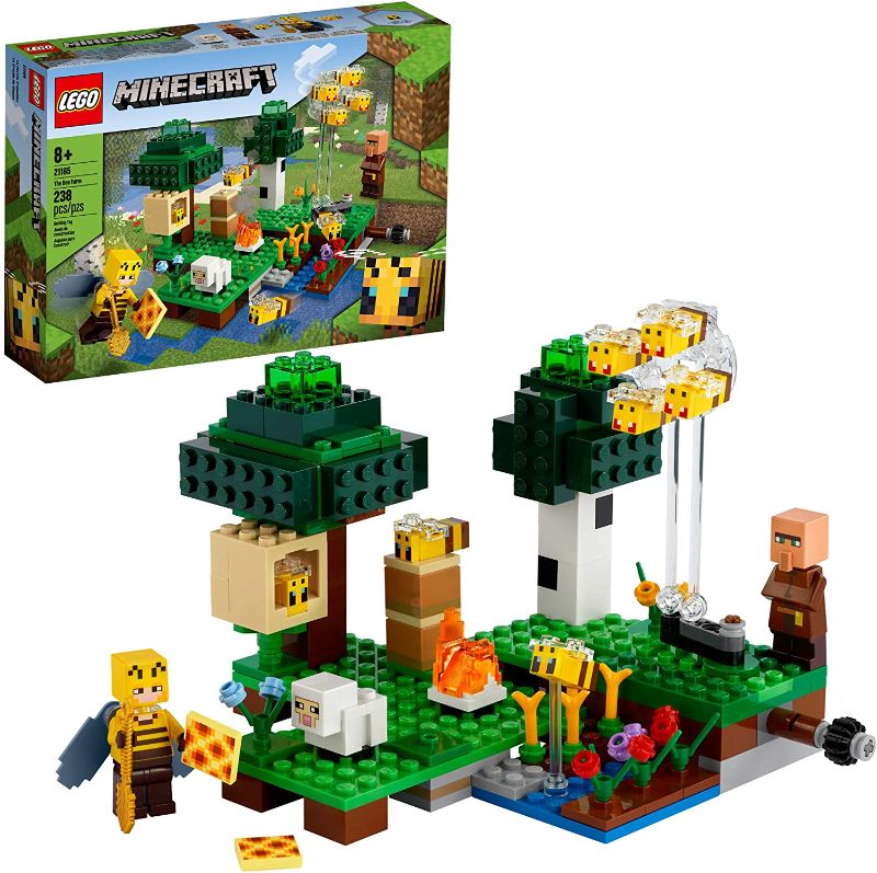 Photo 1 of LEGO Minecraft The Bee Farm 21165 Minecraft Building Action Toy with a Beekeeper, Plus Cool Bee and Sheep Figures, New 2021 (238 Pieces)
