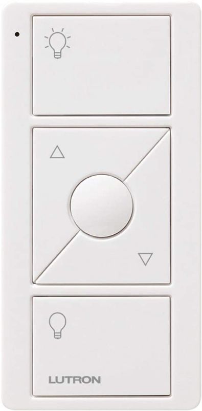 Photo 1 of Lutron 3-Button with Raise/Lower Pico Remote for Caseta Wireless Smart Lighting Dimmer Switch, PJ2-3BRL-WH-L01R, White
