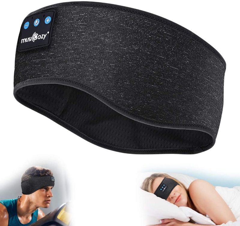 Photo 1 of MUSICOZY Sleep Headphones Bluetooth Headband, Wireless Music Sleeping Headphones Mask Earbuds IPX6 Waterproof for Side Sleepers Women Men Workout Running Insomnia Travel Yoga Cool Gadgets Unique Gifts
