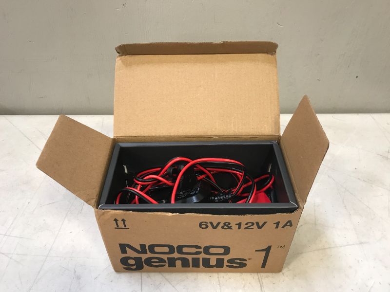 Photo 2 of NOCO GENIUS1, 1-Amp Fully-Automatic Smart Charger, 6V and 12V Battery Charger, Battery Maintainer, Trickle Charger, and Battery Desulfator with Temperature Compensation
