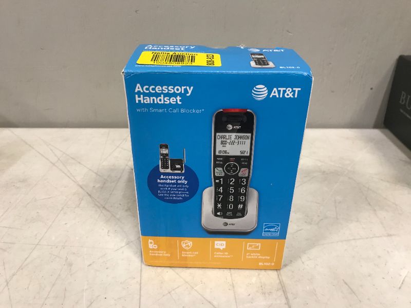 Photo 2 of AT&T Accessory Handset with Unsurpassed Range and Smart Call Blocker, BL102-0 (Silver/Black)
