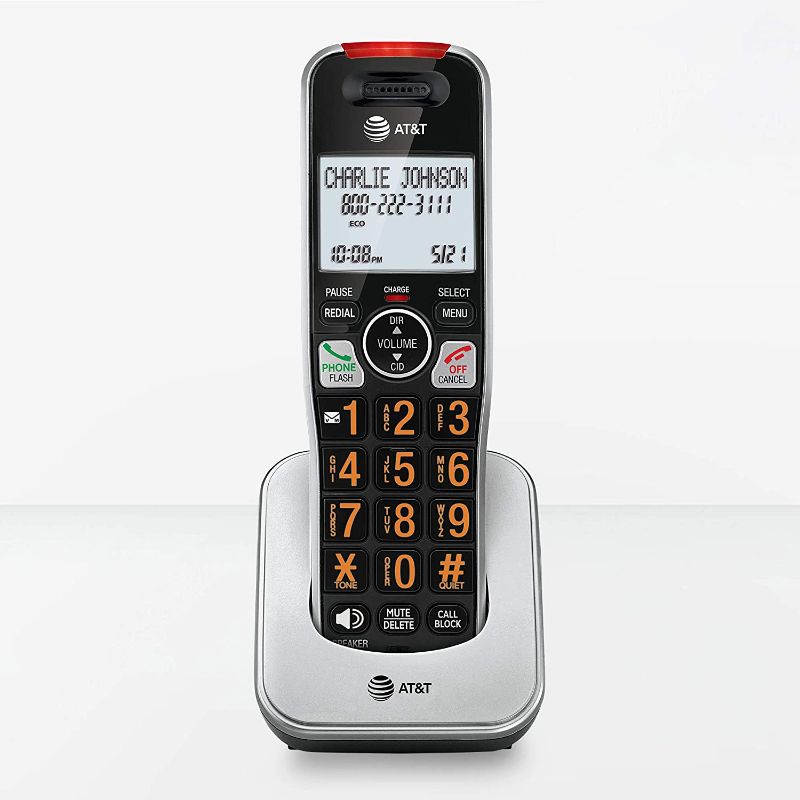 Photo 1 of AT&T Accessory Handset with Unsurpassed Range and Smart Call Blocker, BL102-0 (Silver/Black)
